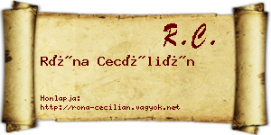 Róna Cecílián névjegykártya